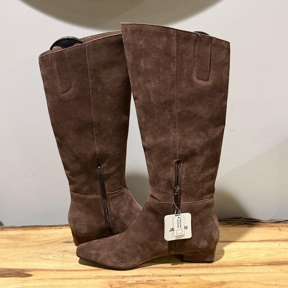*NEW* Jason Wu Pointy Toe Genuine Leather Brown Suede Talk Boots SZ 6.5 A29 - Picture 7 of 10